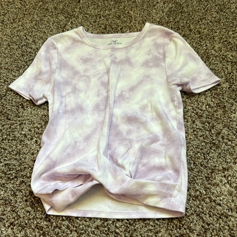 Hollister Pink Tie-Dyed Cropped Shirt